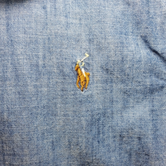 POLO Ralph Lauren Denim Chambray 100% Cotton Shirt Size 14 - Picture 5 of 9